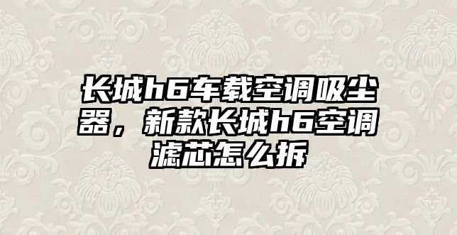 長(zhǎng)城h6車(chē)載空調(diào)吸塵器，新款長(zhǎng)城h6空調(diào)濾芯怎么拆